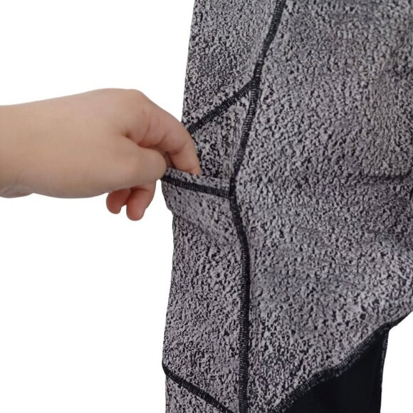 Lululemon Outrun 17" Crop Leggings Power Luxtreme Spray Jacquard White/Black 8 - Picture 7 of 15
